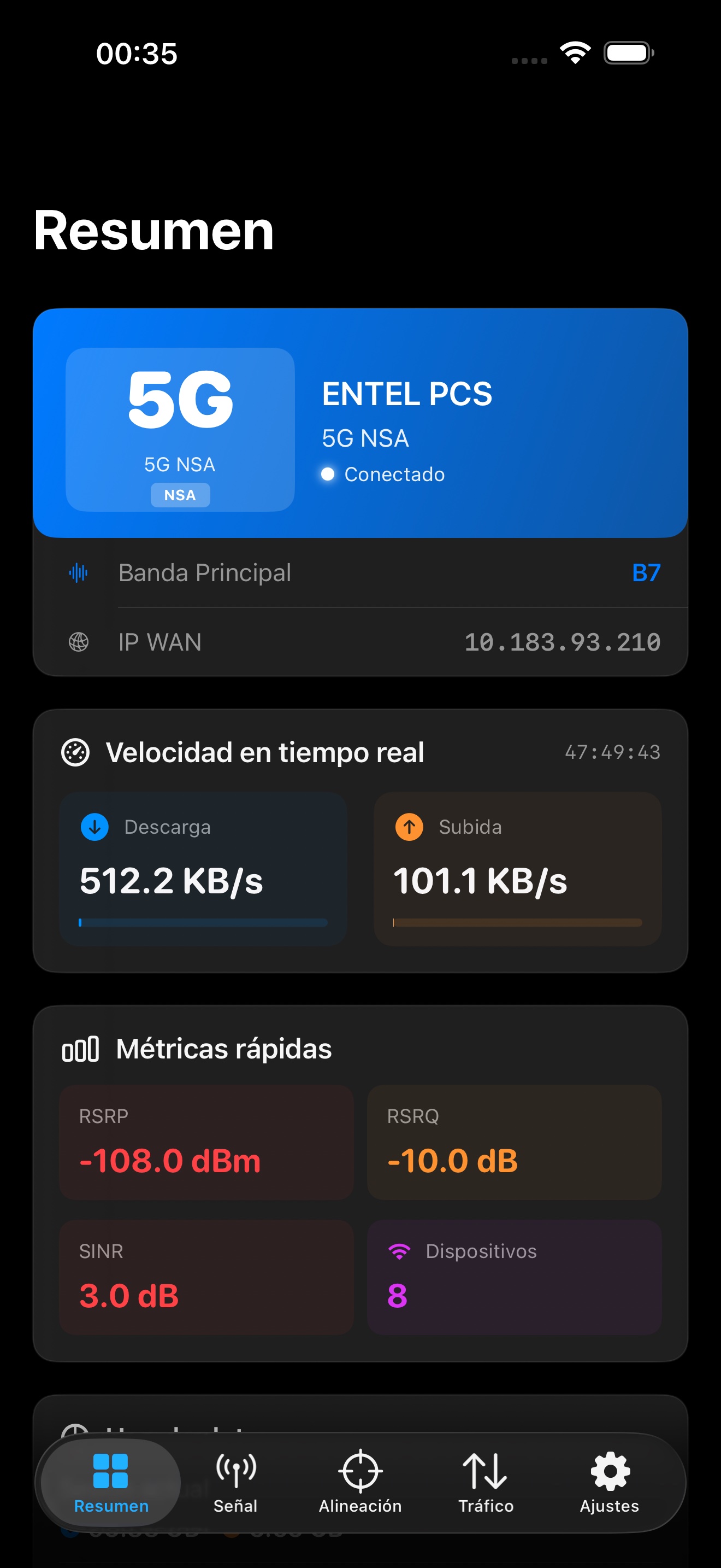 Pulse5G en iPhone